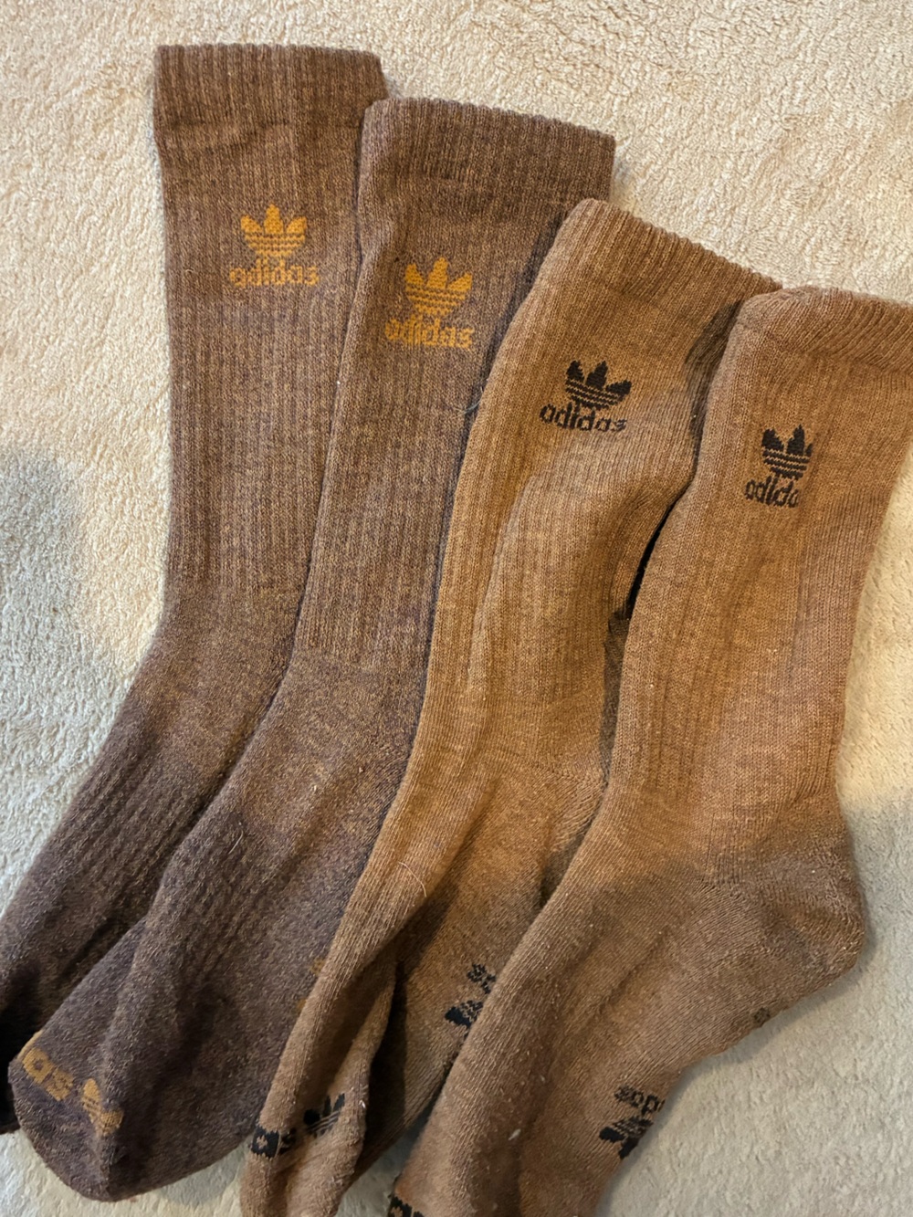 Adidas Men's Crew Socks in Brown - 2-Pack